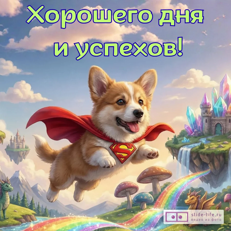 Хорошего дня и успехов открытка