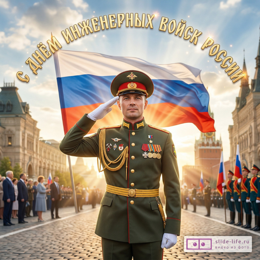 Красивая открытка с Днём инженерных войск