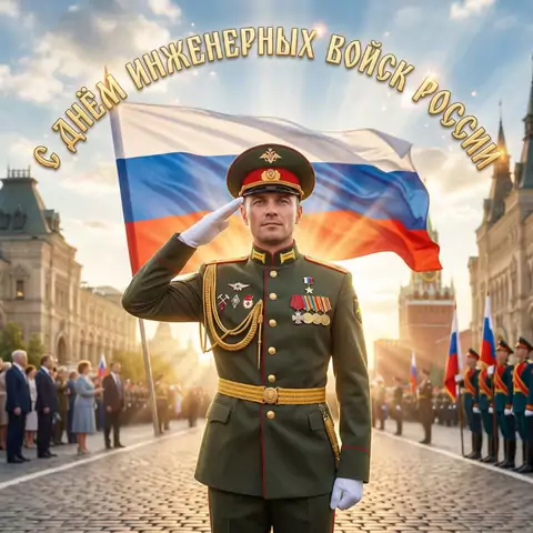 Красивая открытка с Днём инженерных войск