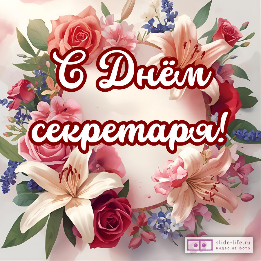 Красивая открытка с Днём секретаря