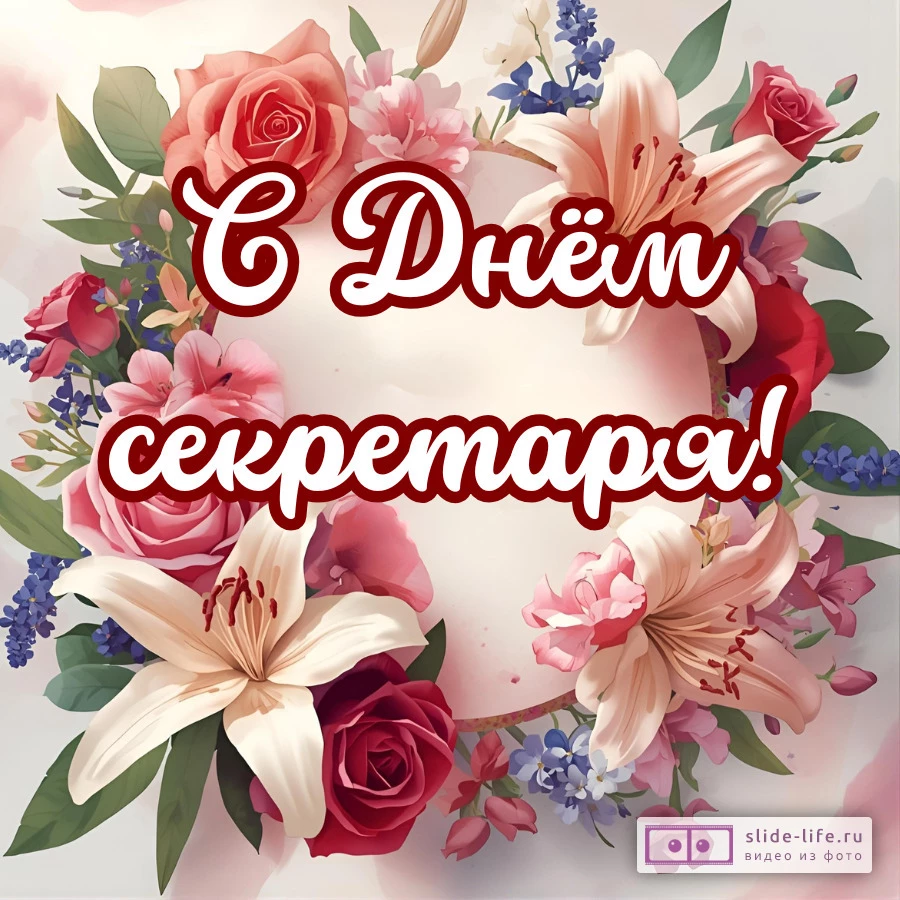 Красивая открытка с Днём секретаря