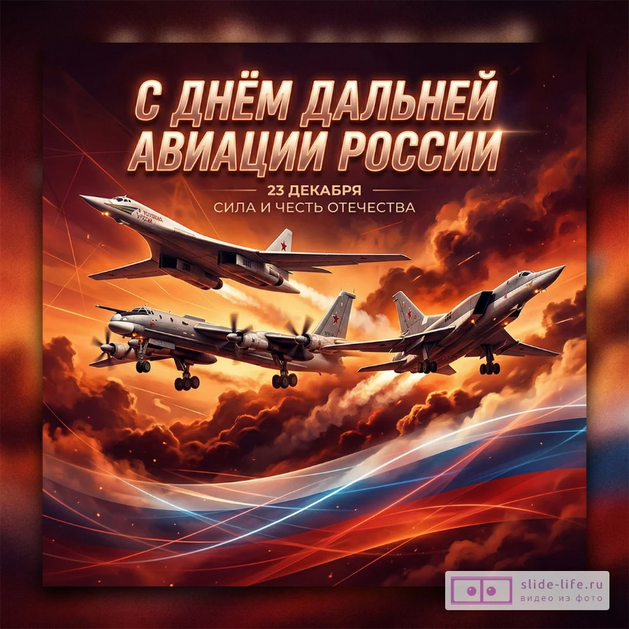 Современная открытка с днём дальней авиации