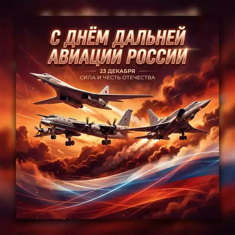 Современная открытка с днём дальней авиации