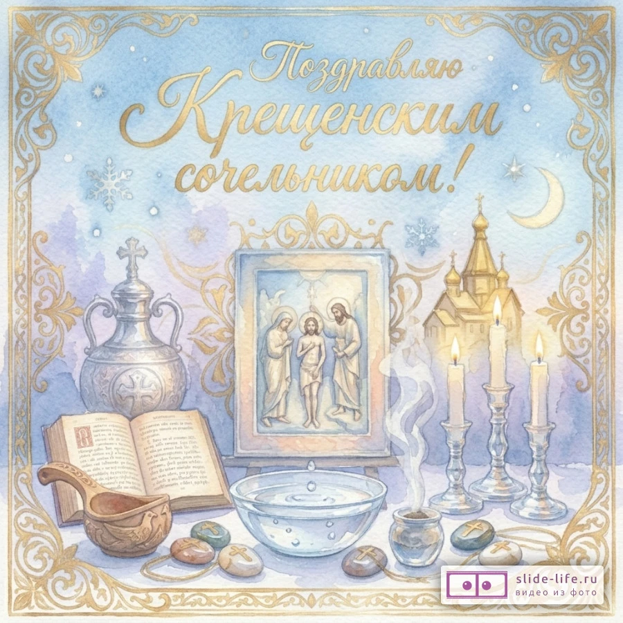 Крещенский сочельник — православная открытка с текстом поздравления