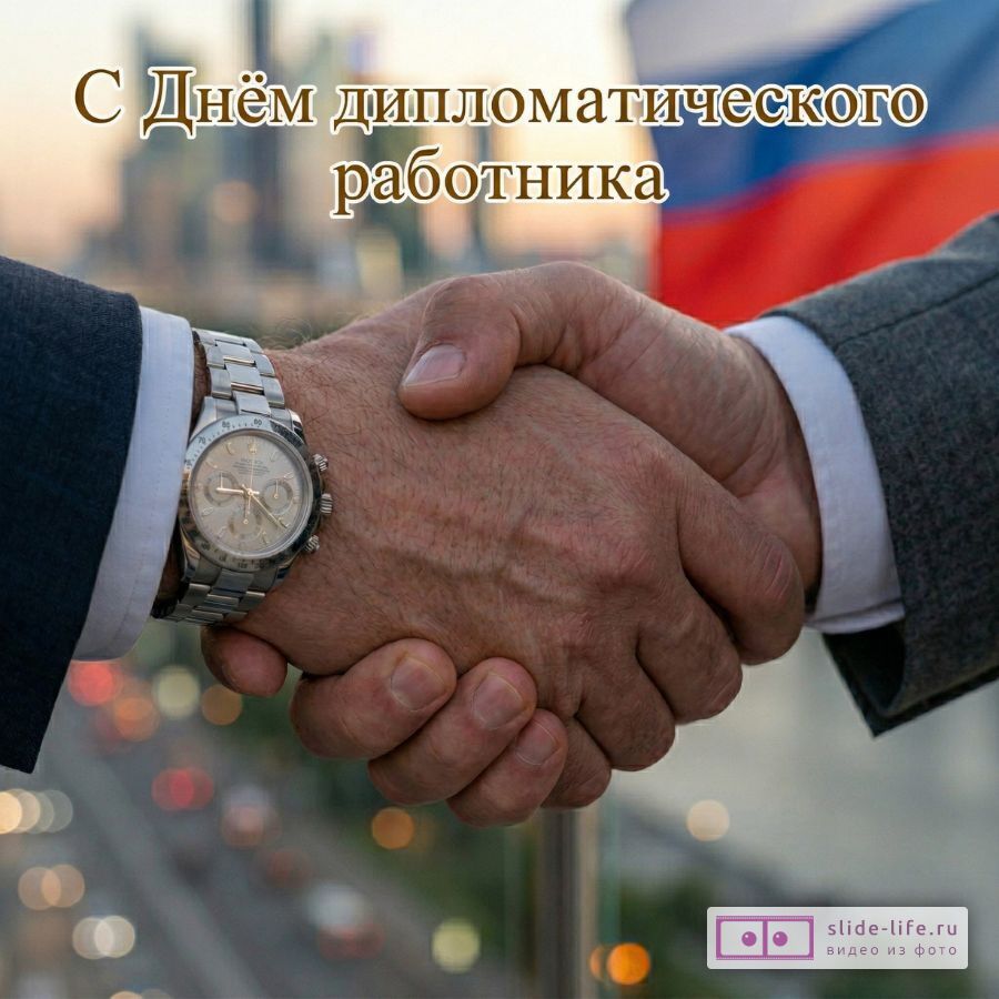Поздравление с Днем дипломата — стильная открытка для дипломатов