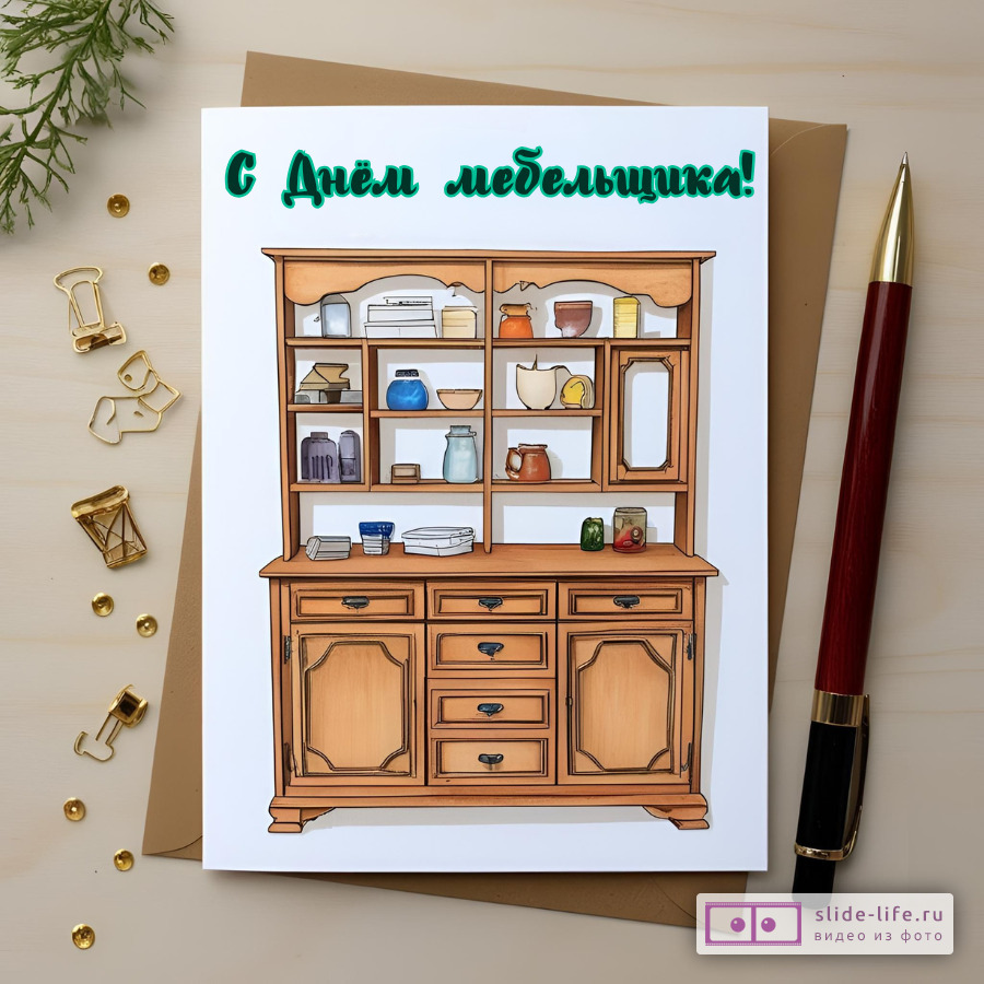 Оригинальная открытка с Днём мебельщика