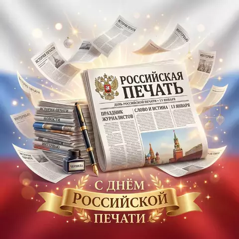 Красивая открытка с Днём печати