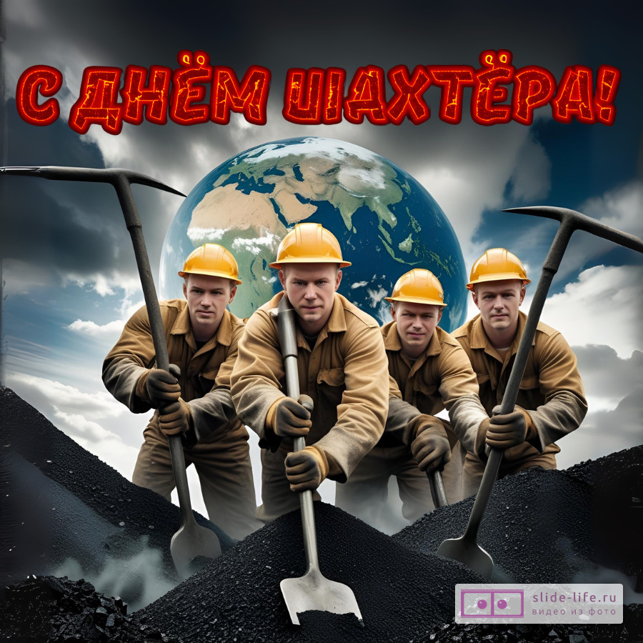 Открытка для поздравления с днём шахтера