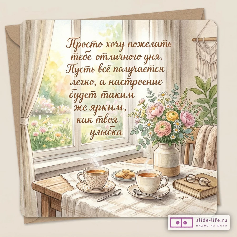 Красивые пожелания другу без повода открытка