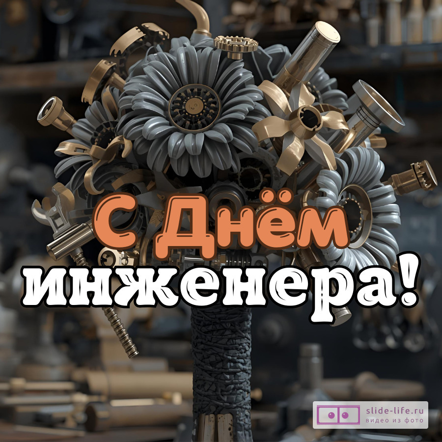 Необычная открытка  на день инженера