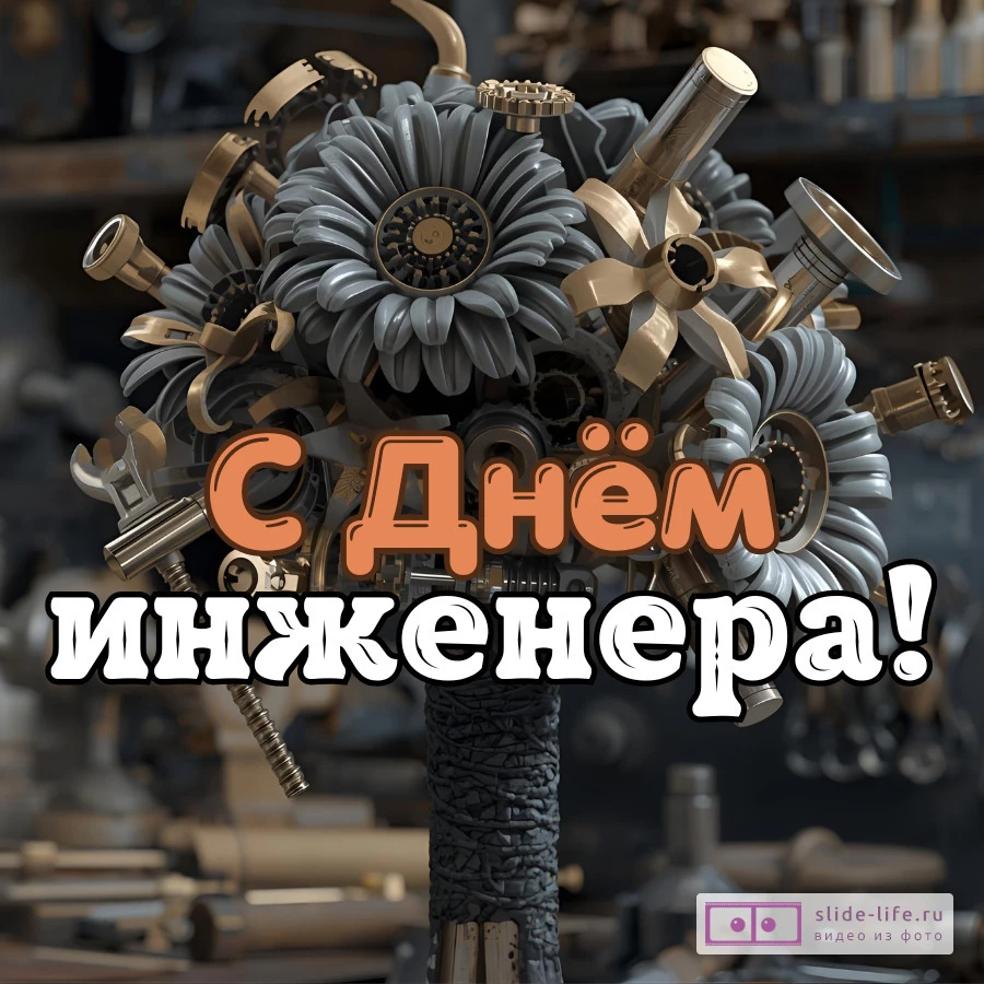 Необычная открытка  на день инженера