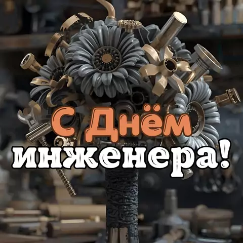 Необычная открытка  на день инженера