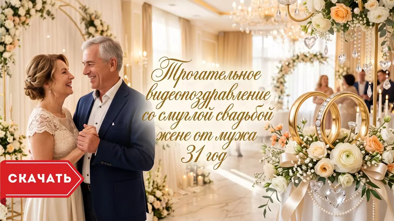 Видеопоздравление с Смуглой свадьбой жене о тепле чашки утреннего кофе