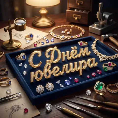 Красивая открытка с Днём ювелира