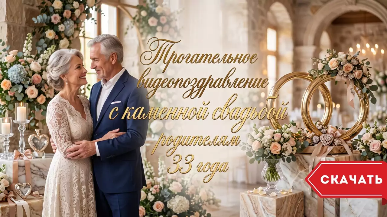 Видеопоздравление с каменной свадьбой родителям о нерушимом фундаменте любви