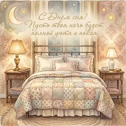 С добрым утром и спокойной ночью Открытка с пожеланиями на ночь
