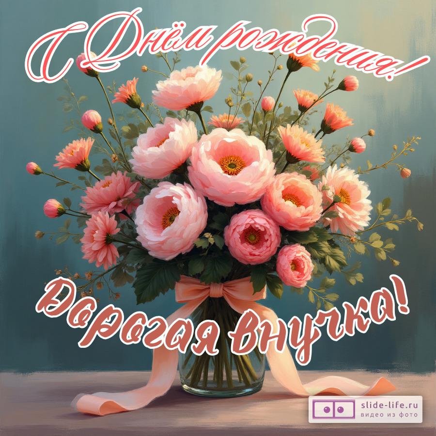 Стильная открытка на день рождения внучке