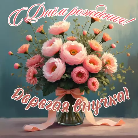 Стильная открытка на день рождения внучке