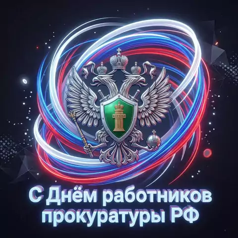 С Днём работников прокуратуры РФ — современная открытка с дизайном