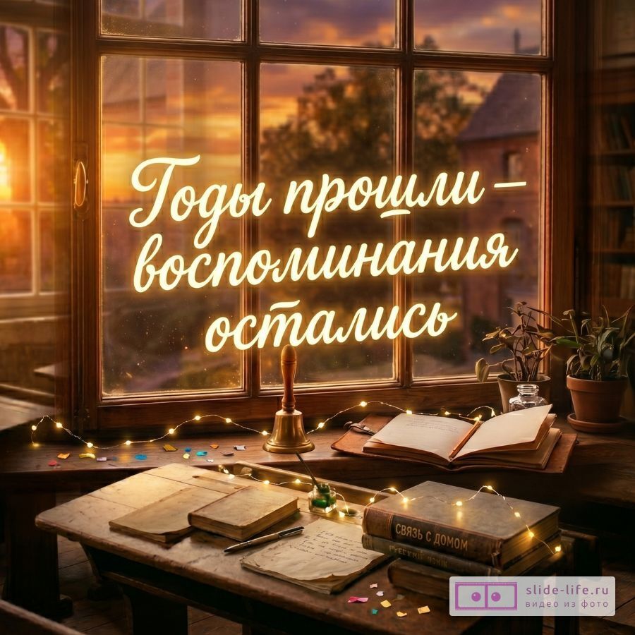 Открытка для одноклассников — годы прошли, воспоминания остались, школа, ностальгия