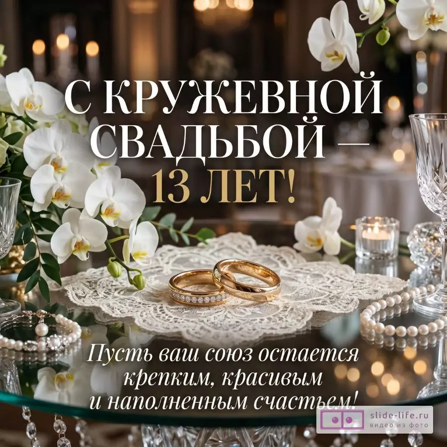 С Кружевной Свадьбой 13 Лет — Искренние Пожелания Семейного Счастья