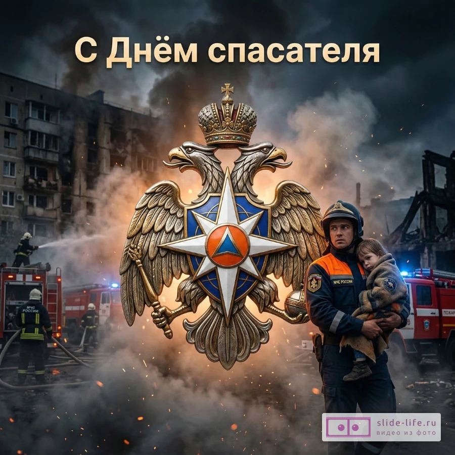 Оригинальная открытка с Днём спасателя