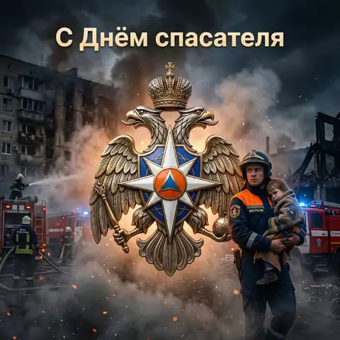 Оригинальная открытка с Днём спасателя