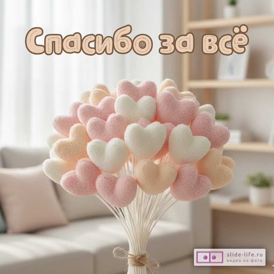 Трогательная открытка Спасибо за всё