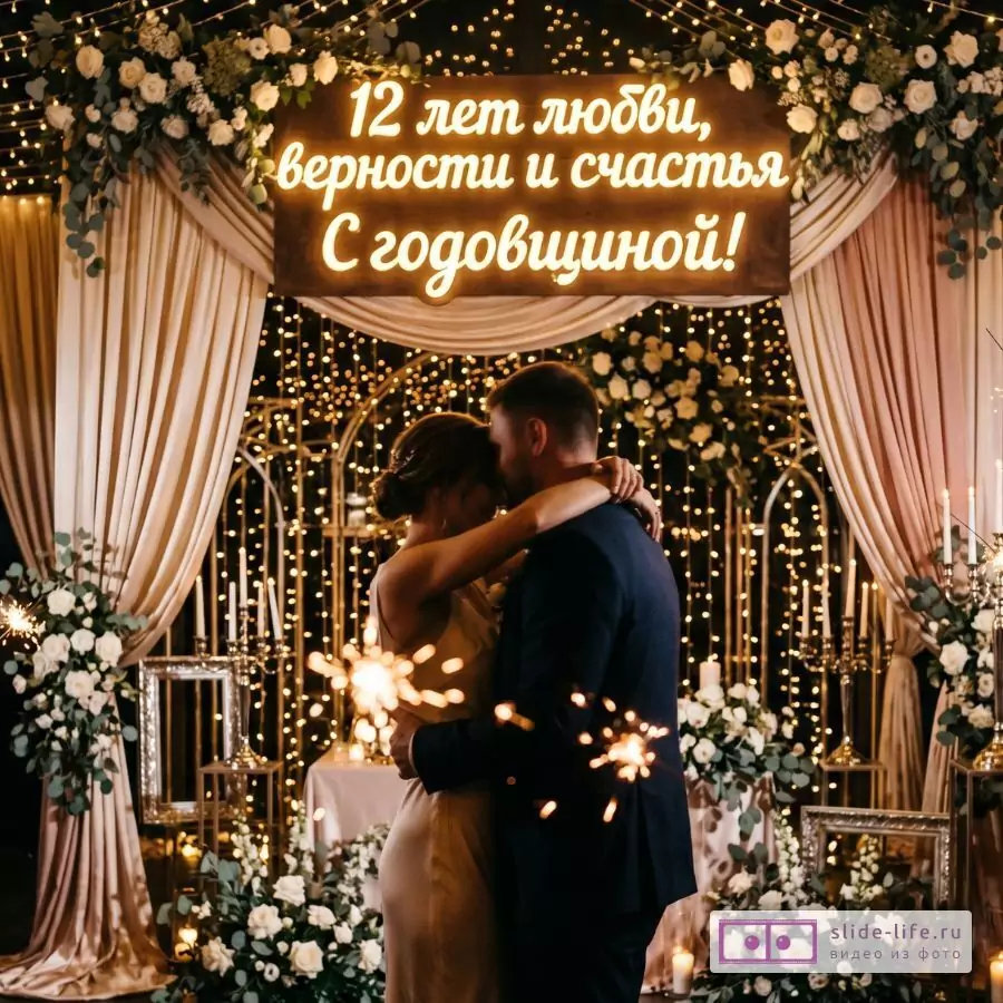 Современная открытка с никелевой свадьбой для соцсетей