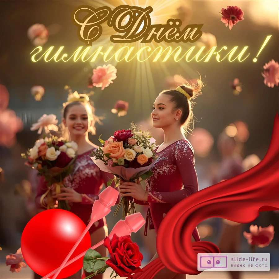 Красивая открытка с Днём гимнастики