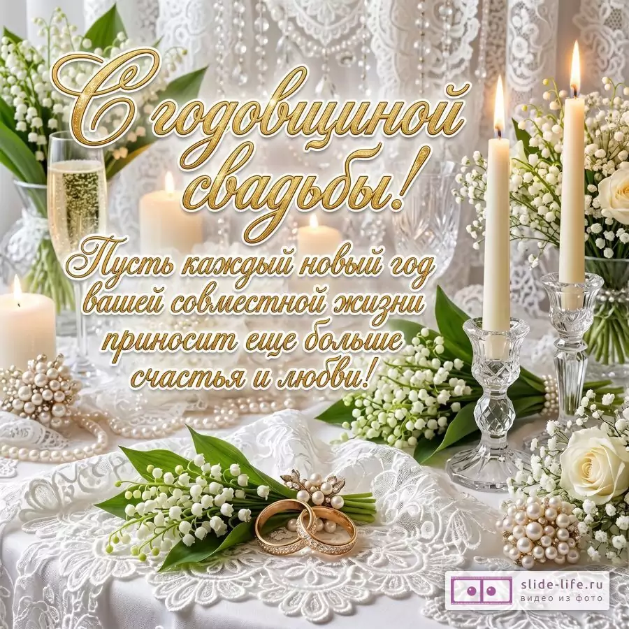 Открытка С 13-летием Свадьбы — Любовь, Счастье и Семейное Тепло