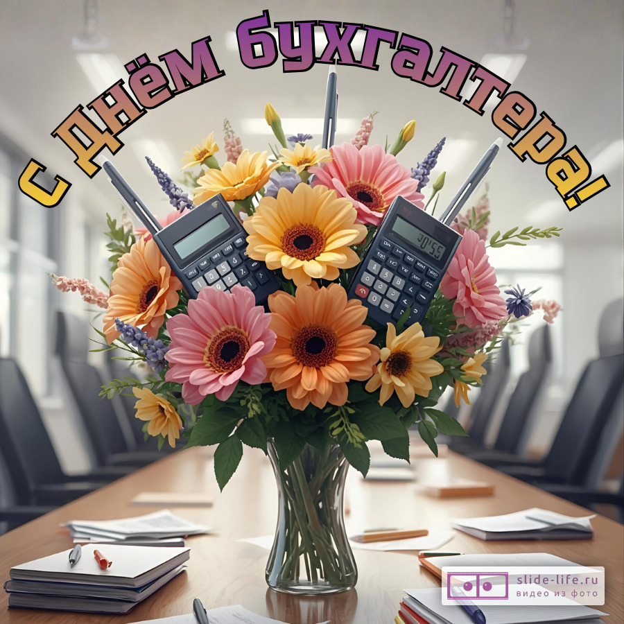 Открытка поздравление с днем бухгалтера