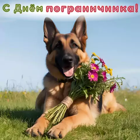 Оригинальная открытка с Днём пограничника