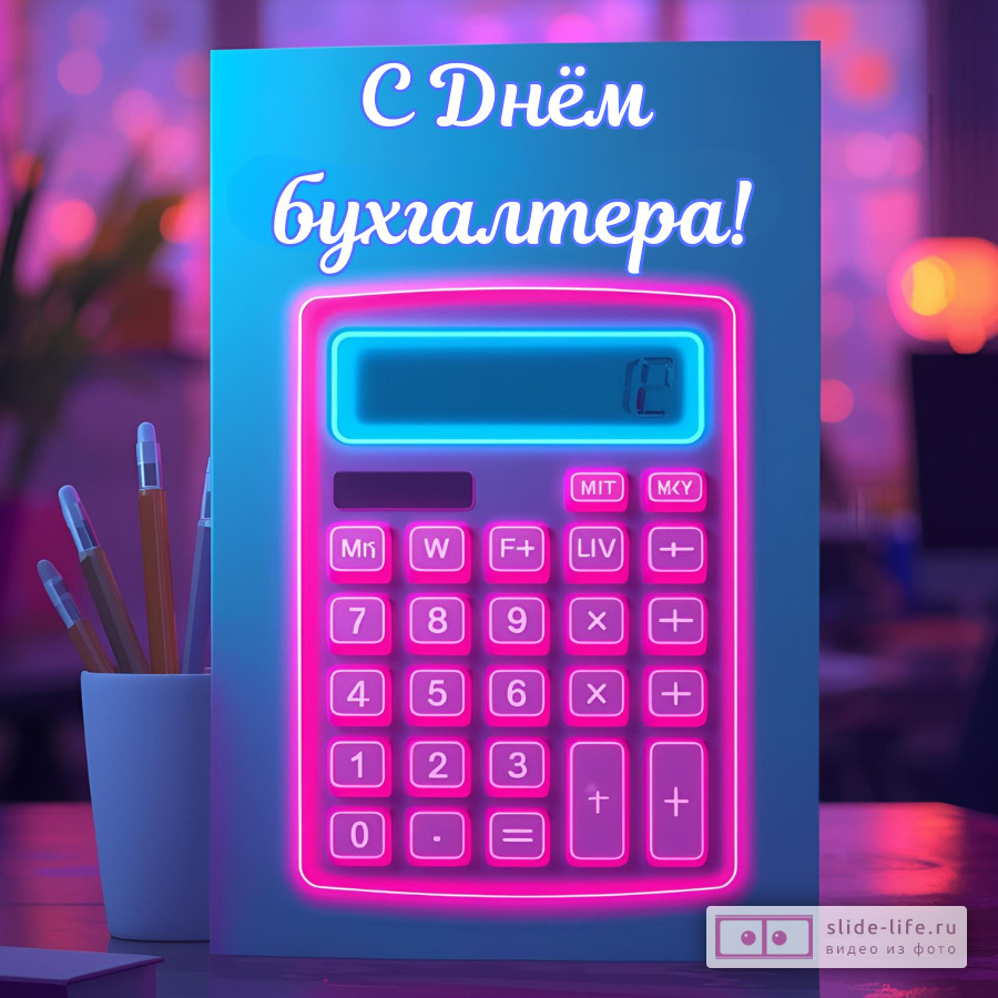 Оригинальная открытка с Днём бухгалтера