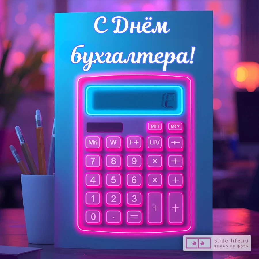Оригинальная открытка с Днём бухгалтера