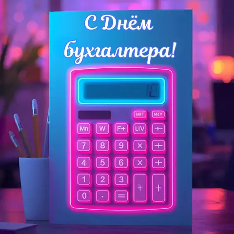 Оригинальная открытка с Днём бухгалтера
