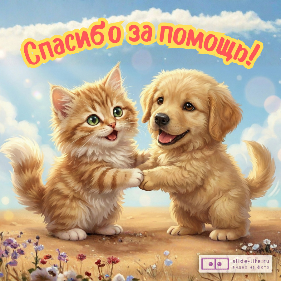 Открытка благодарности Спасибо за помощь