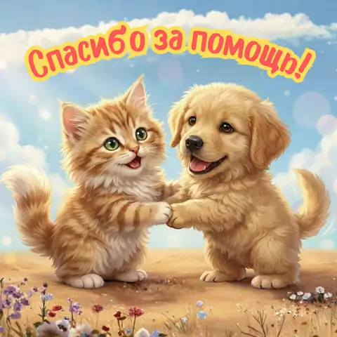 Открытка благодарности Спасибо за помощь
