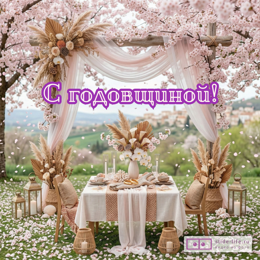 Трогательная открытка с поздравлением на годовщину брака