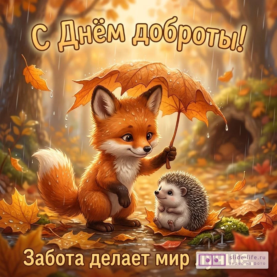 С Днём доброты: яркая открытка с добрыми словами и позитивным настроением