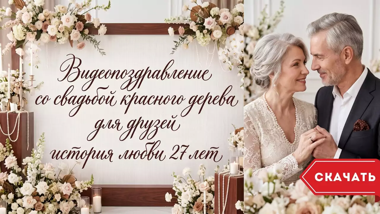 Видеопоздравление с 27-летием свадьбы друзьям о благородной силе любви