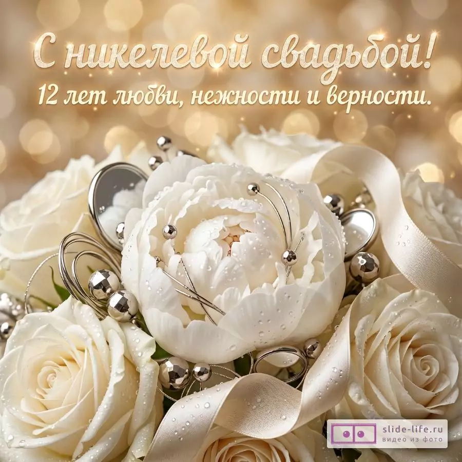 Открытка на никелевую свадьбу с теплыми пожеланиями