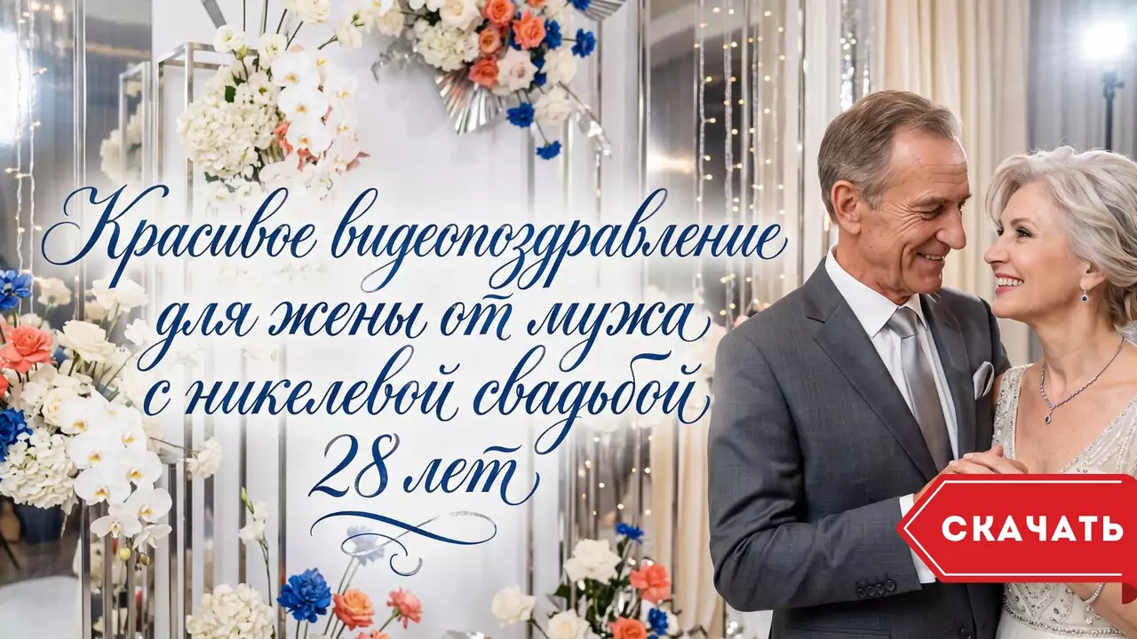 Видеопоздравление жене с никелевой свадьбой о верном ритме за 28 лет