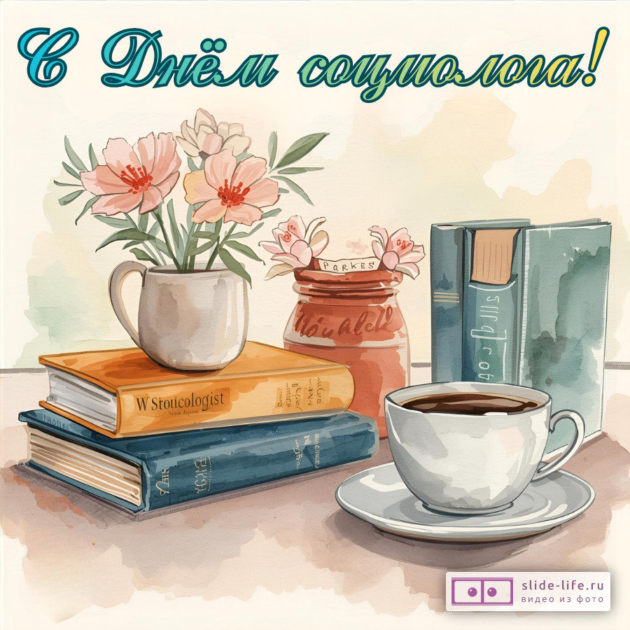 Оригинальная открытка с Днём социолога