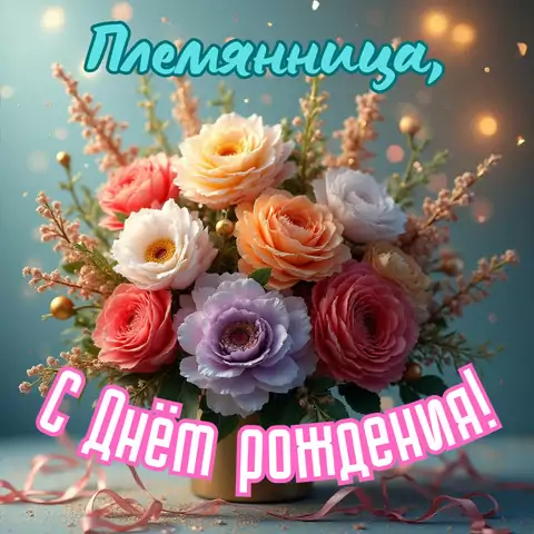 Открытка поздравление племяннице на день рождения