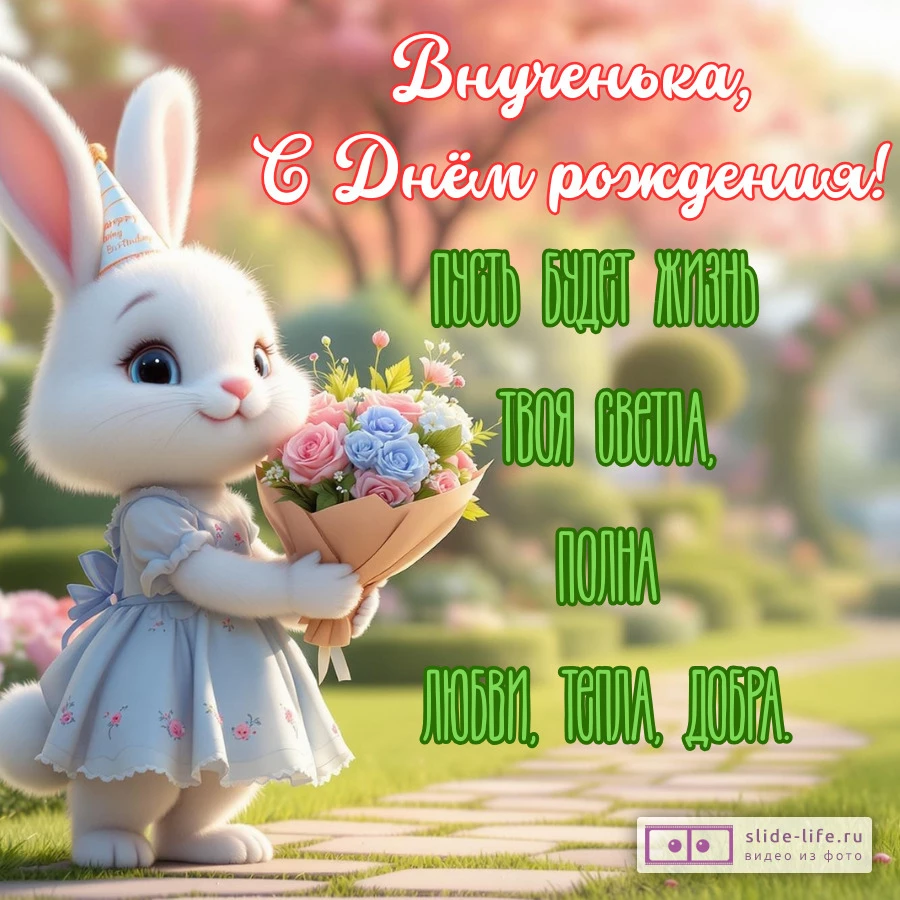 Открытка поздравление с днем рождения внучке