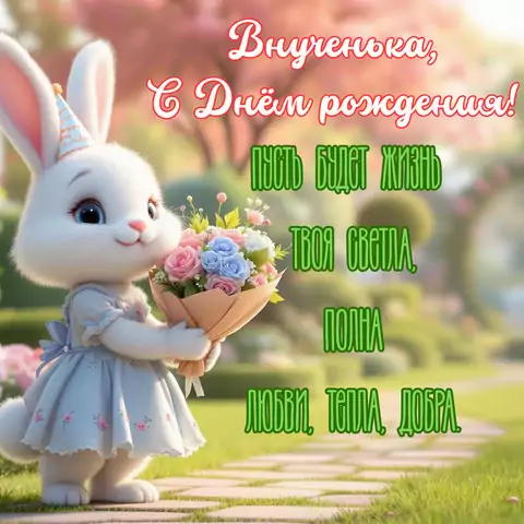 Открытка поздравление с днем рождения внучке