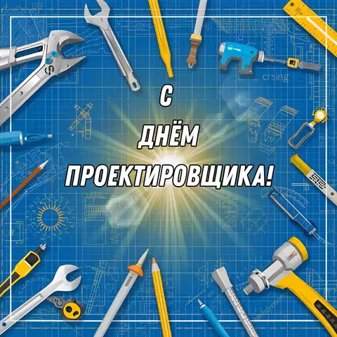 Оригинальная открытка с Днём проектировщика