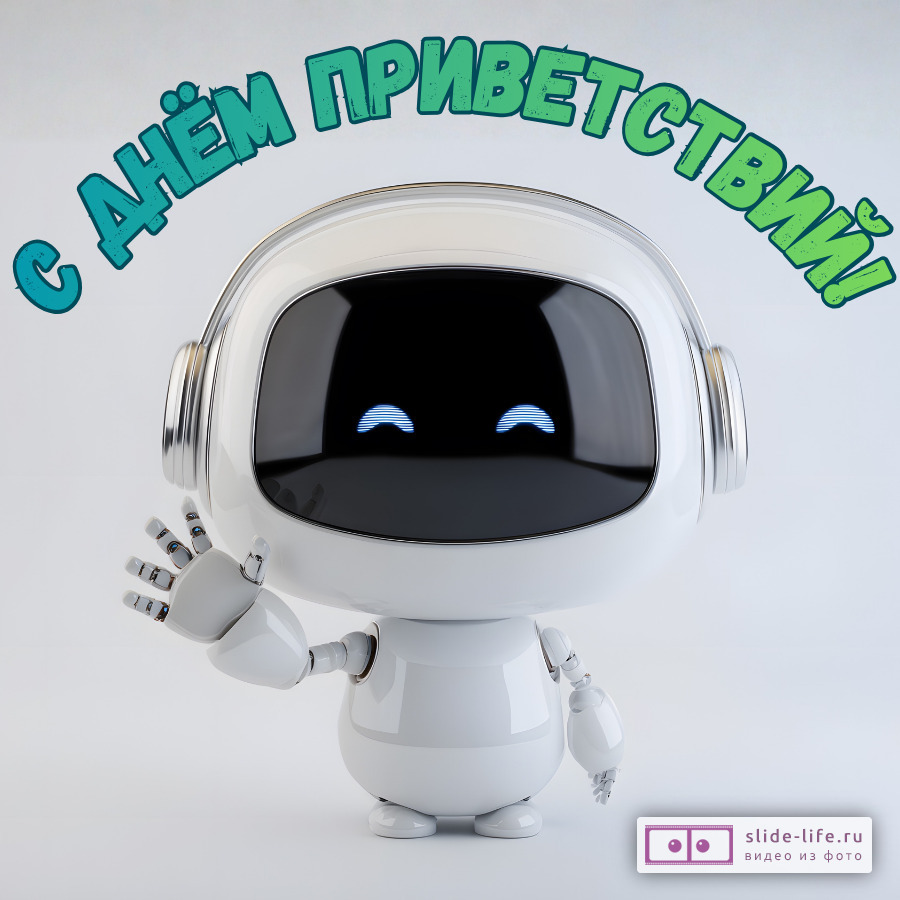 Оригинальная открытка с Днём приветствий