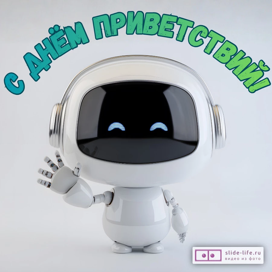 Оригинальная открытка с Днём приветствий